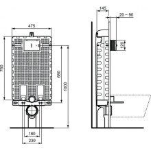 Смывной бачок скрытого монтажа Ideal Standard Prosys Frame 120 M R009767