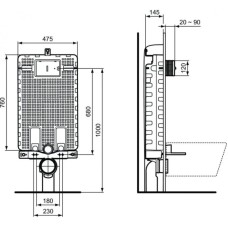 Смывной бачок скрытого монтажа Ideal Standard Prosys Frame 120 M R009767