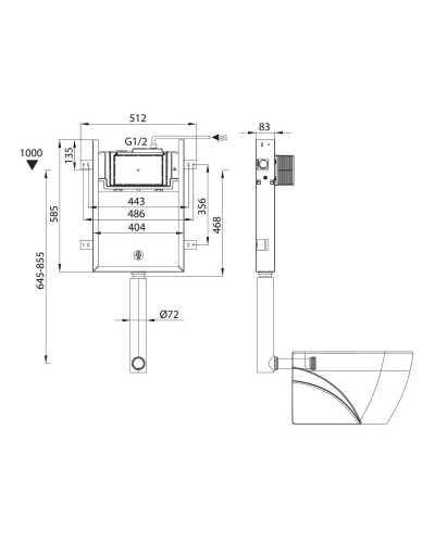 Смывной бачок скрытого монтажа IDDIS Profix PRO000Ci32