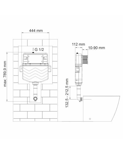 Смывной бачок скрытого монтажа WasserKRAFT Aller 10 10TLT.031.ME.BN01