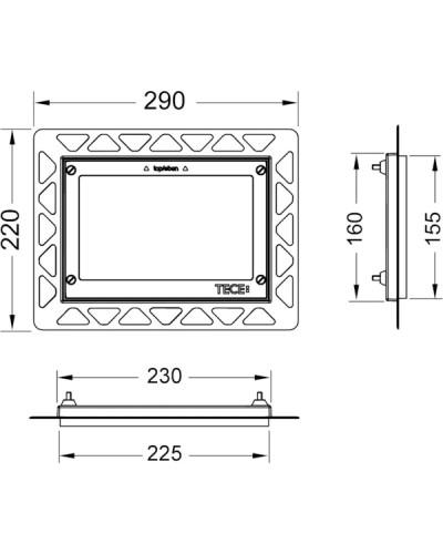 Монтажная рамка глянцевый хром Tece 9240644