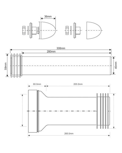 Впускной и смывной гарнитуры McALPINE FP45R-KIT3