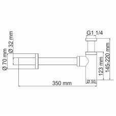 Сифон для раковины WasserKRAFT A094 Черный матовый