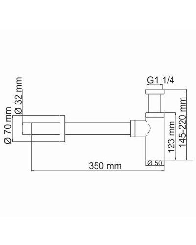 Сифон для раковины WasserKRAFT A094 Черный матовый