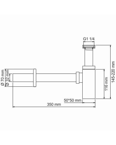 Сифон для раковины WasserKRAFT A096 Светлая бронза