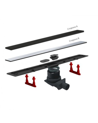 Трап для душа Pestan Confluo Frameless Line 950 Black Glass 13701207 с решеткой