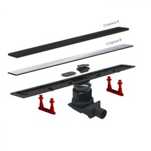 Трап для душа Pestan Confluo Frameless Line 550 Black Glass 13701203 с решеткой