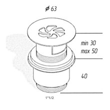 Донный клапан Migliore Ricambi 17949 Хром