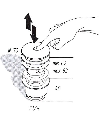 Донный клапан Migliore Ricambi 17954 click-clack Хром