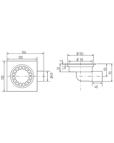 Душевой трап Migliore Ricambi 20212 с решеткой Хром