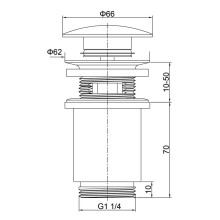 Донный клапан Timo 8011/16 (8011/00-16) click-clack Белый Хром