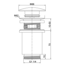 Донный клапан Timo 8011/16 (8011/00-16) click-clack Белый Хром