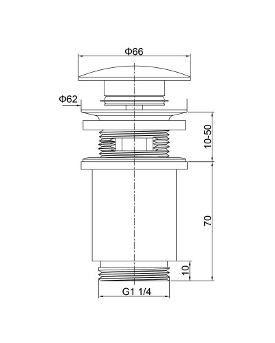 Донный клапан Timo 8011/16 (8011/00-16) click-clack Белый Хром