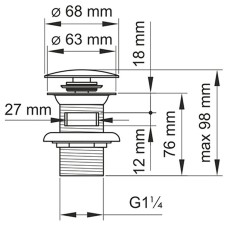 Донный клапан WasserKRAFT Mindel A153 click-clack Белый матовый