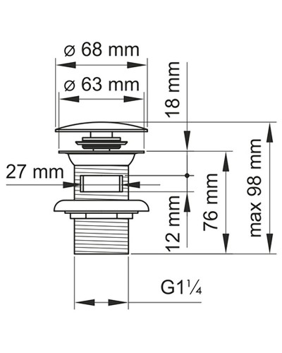 Донный клапан WasserKRAFT Mindel A153 click-clack Белый матовый