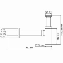 Сифон для раковины WasserKRAFT Abens A169 Черный матовый
