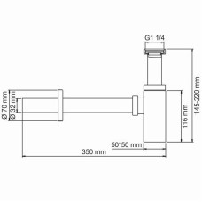 Сифон для раковины WasserKRAFT Abens A169 Черный матовый
