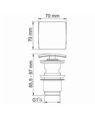 Донный клапан WasserKRAFT Abens A164 click-clack Черный матовый