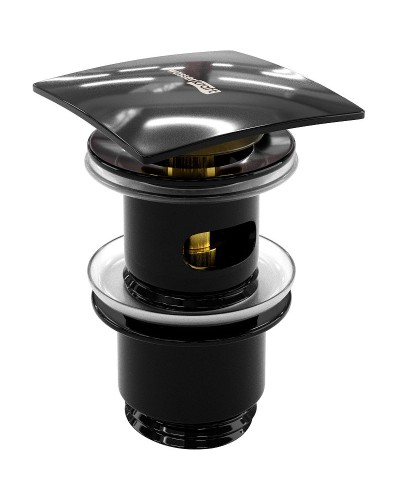 Донный клапан WasserKRAFT Glan A166 click-clack Черный глянец