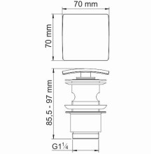 Донный клапан WasserKRAFT Glan A166 click-clack Черный глянец
