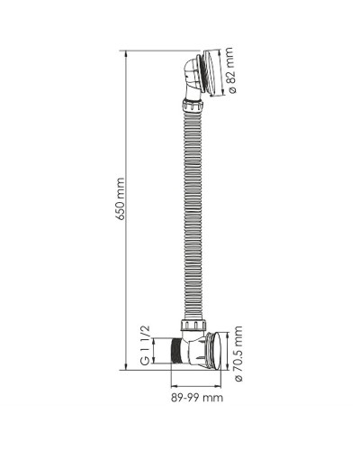 Слив-перелив WasserKRAFT Glan A204 click-clack Черный глянец