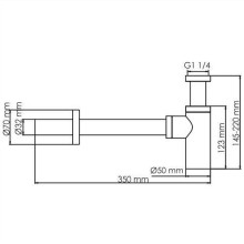 Сифон для раковины WasserKRAFT Glan A171 Черный глянец