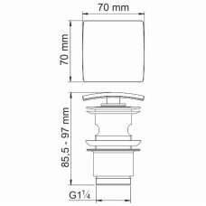 Донный клапан WasserKRAFT Wiese A167 click-clack Оружейная сталь