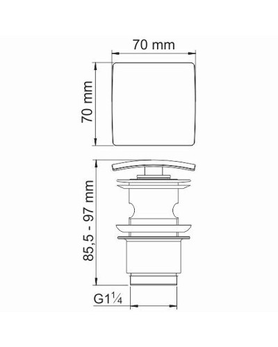Донный клапан WasserKRAFT Wiese A167 click-clack Оружейная сталь