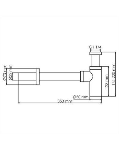 Сифон для раковины WasserKRAFT Wiese A172 Оружейная сталь