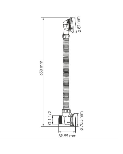 Слив-перелив WasserKRAFT A075 click-clack Хром матовый