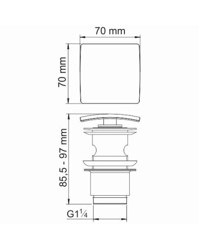 Донный клапан WasserKRAFT A105 click-clack Хром