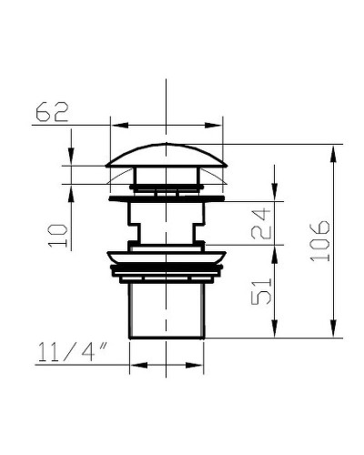 Донный клапан Bronze de Luxe Scandi 21971BR click-clack Бронза