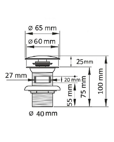 Донный клапан CeramaLux RD011 Click-Clack Золото