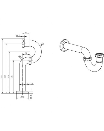Сифон для раковины Boheme Brillante 609 Хром