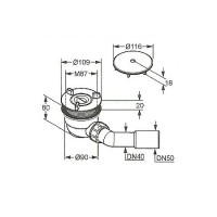 Сифон для душевого поддона Kludi Tasso 2109805-00 Хром