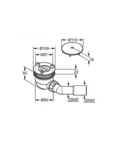Сифон для душевого поддона Kludi Tasso 2109805-00 Хром