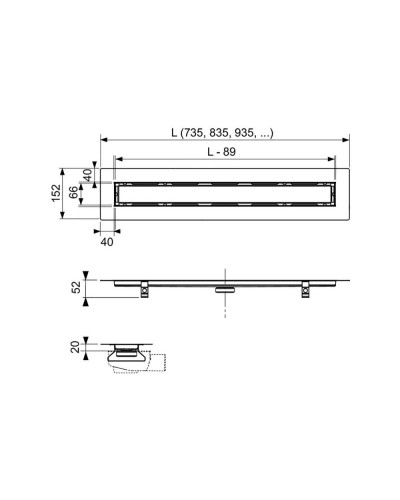 Душевой лоток Tece Drainline 90 650900 с решеткой Хром