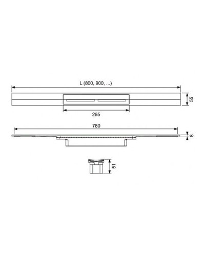 Душевой лоток Tece Drainprofile 90 670901 с решеткой PVD Brushed Black Chrome