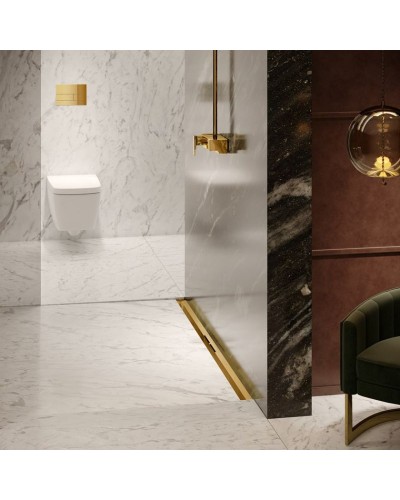 Душевой лоток Tece Drainprofile 90 670902 с решеткой PVD Brushed Gold Optic