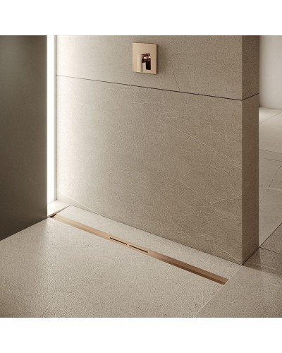 Душевой лоток Tece Drainprofile 120 671203 с решеткой PVD Brushed Red Gold