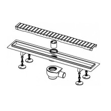 Душевой лоток Tece Linus 70 15100079 с решеткой straight Хром