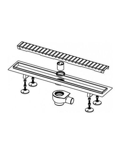 Душевой лоток Tece Linus 80 15100089 с решеткой straight Хром