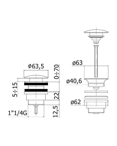 Донный клапан Paffoni Light ZSCA050HG Сlick-Сlack Золото