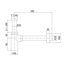Сифон для раковины Paffoni Minimal ZACC240BO Белый матовый