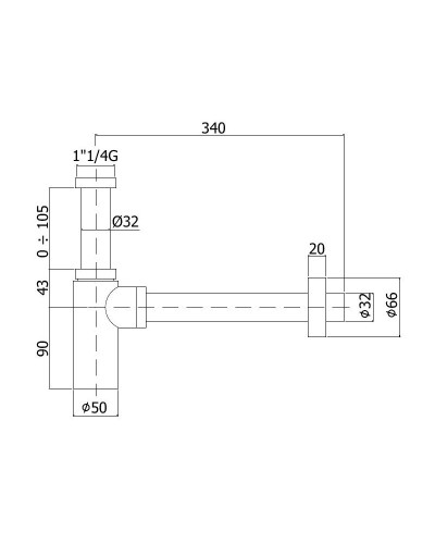 Сифон для раковины Paffoni Minimal ZACC240BO Белый матовый