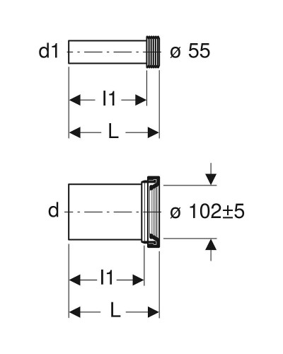 Впускной/выпускной патрубок для унитаза Geberit 152.404.46.1 Черный
