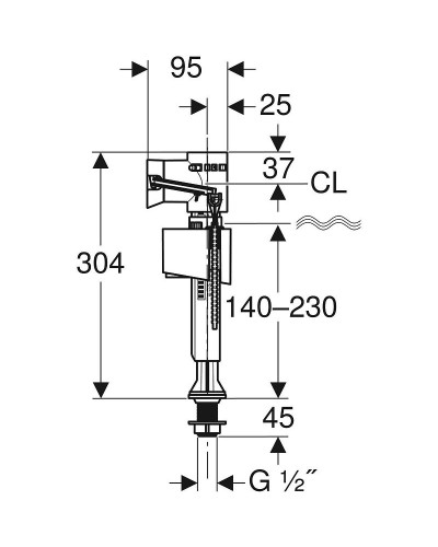 Наливная арматура Geberit 136.726.00.1 с нижней подводкой