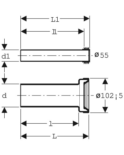 Впускной/выпускной патрубок для унитаза Geberit 152.438.46.1 Черный