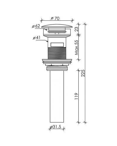 Донный клапан для раковины Ceramica Nova CN2000x click-clack Белый