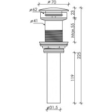 Донный клапан для раковины Ceramica Nova CN2000MH click-clack Антрацит матовый